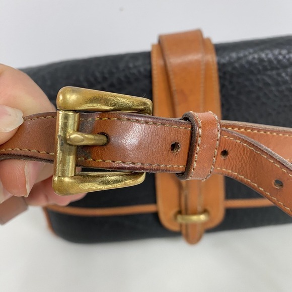 Vintage‎ Dooney & Bourke Bag Womens Black Brown Leather Crossbody Purse USA 90s - Picture 9 of 16